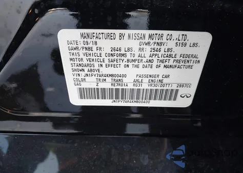 2019 Infiniti Q50 3.0T Red Sport 400 from USA, damaged, VIN JN1FV7AR4KM800400